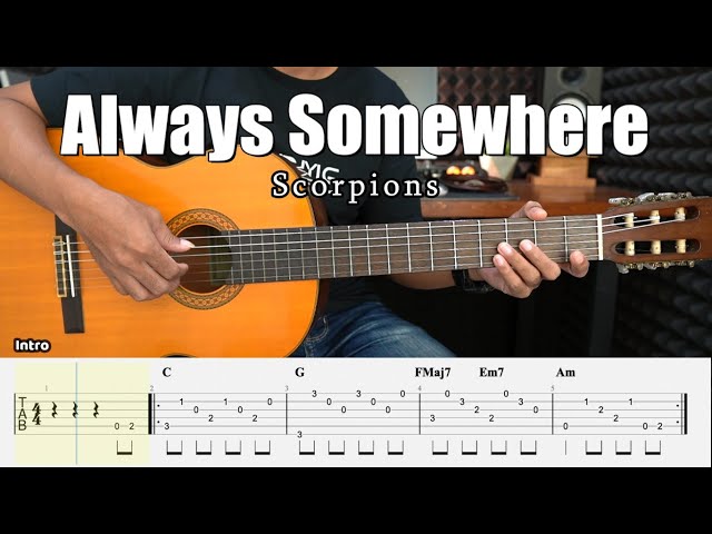 Always Somewhere - Scorpions - Fingerstyle Guitar Tutorial + TAB & Lyrics class=