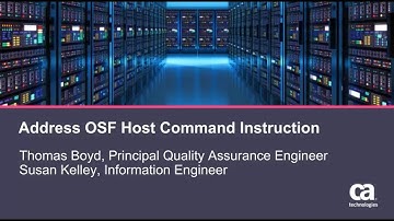 CA OPS/MVS Best Practices: Address OSF Host Command Instruction