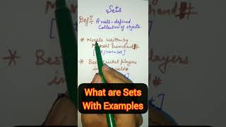 What are Sets || Defination of Sets class 11 || sets short