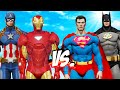 CAPTAIN AMERICA  &amp; IRON MAN vs SUPERMAN &amp; BATMAN - EPIC SUPERHEORES WAR