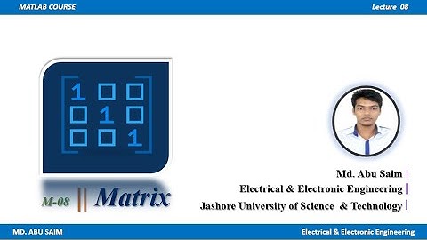 MATLAB Bangla Tutorial ||Matrix||M-08