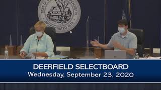 Deerfield Selectboard - September 23, 2020
