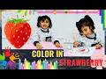 Coloring in strawberry | fun learning for toddlers | kids' video #colors #learningcolors #kidslearn