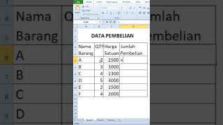 Cara Menghitung Perkalian di Excel | Rumus Perkalian di Ms Excel