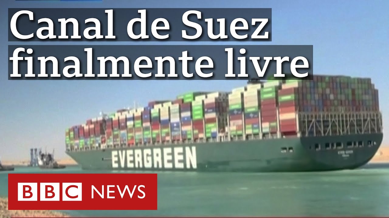 Cargueiro é desencalhado e circulação é retomada no Canal de Suez