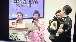 Sisters and daughters singing at Old fashioned Sunday service at SFPC