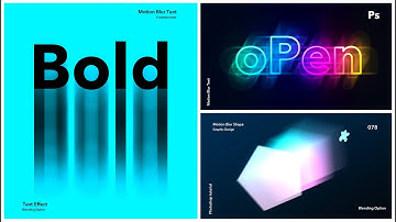 Blur Text Effect in Adobe Photoshop | Motion Blur, Blending Mode | Graphic design