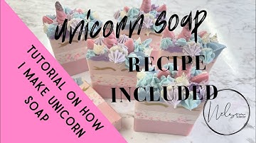 Tutorial on how I make unicorn soap with piped roses, Russian piping and recipe.  Start to finish