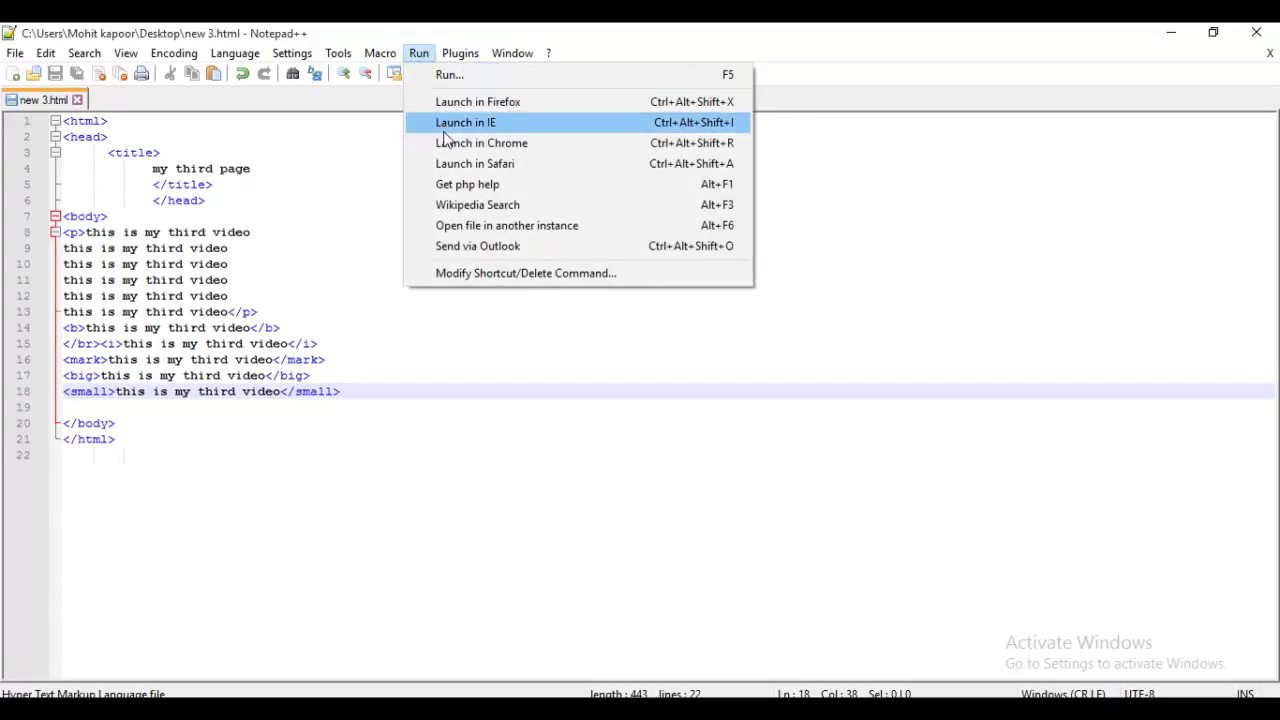 Learn html paragraph and break line and other different tags video in ...