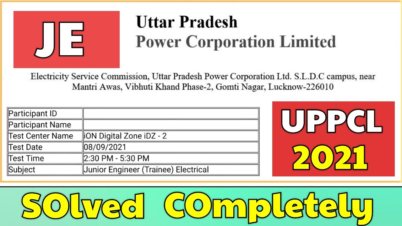 UPPCL JE 2021 SOLVED PAPER LIVE part 3