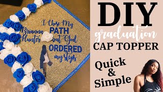DIY Custom Graduation Cap Topper- Heat Pressed CRICUT TUTORIAL✂️