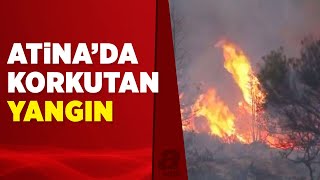 Yunanistanda Kırsalda Başlayan Yangın Şehre Sıçradı A Haber