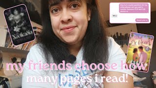 friends choose how many pages i read for a week!