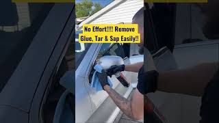 Remove Glue, Tar & Sap from your car paint easy! #realdetailing