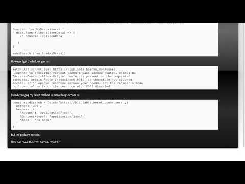 Fetch API cannot load, cors