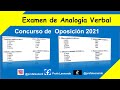 EXAMEN DE ANALOGIA VERBAL CONCURSO DE OPOSICION 2021