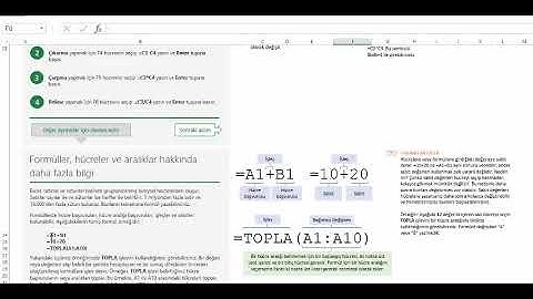 Excel Dersleri Temel - Toplama Çıkarma - Çarpma Bölme işlemleri