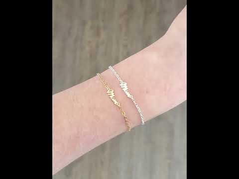 Mom Cursive Bracelet Connectors, Gold Filled And Sterling Silver