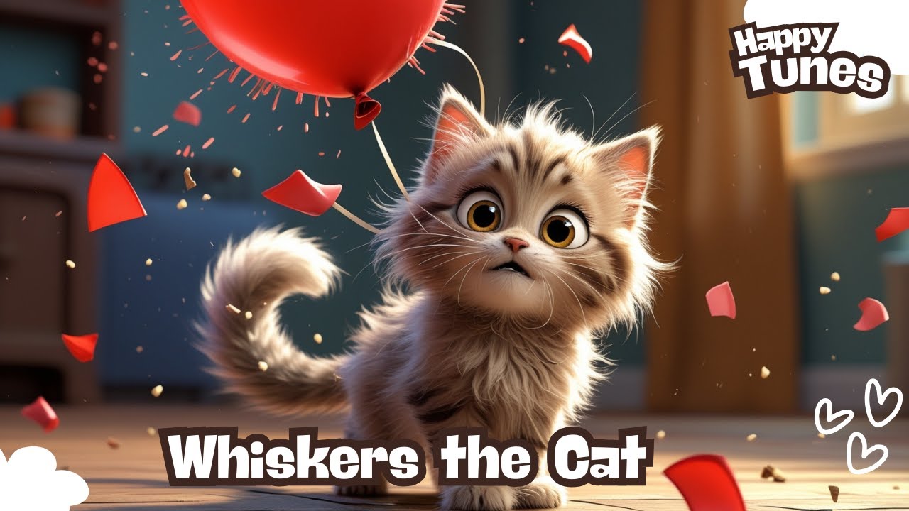 🎵 Happy Tunes - Whiskers the Cat 🐱✨ | Playful Kids Song | Nursery Rhymes 🎵