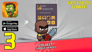 Zombie Warriors: Base Defense - Gameplay Walkthrough Part 3 - First BOSS Zombie! (Android)