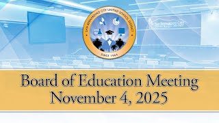 Board of Education Meeting --- November 4, 2025