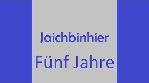Fünf Jahre - A Presentation