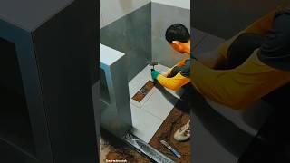 Tile floor in bathroom install😨