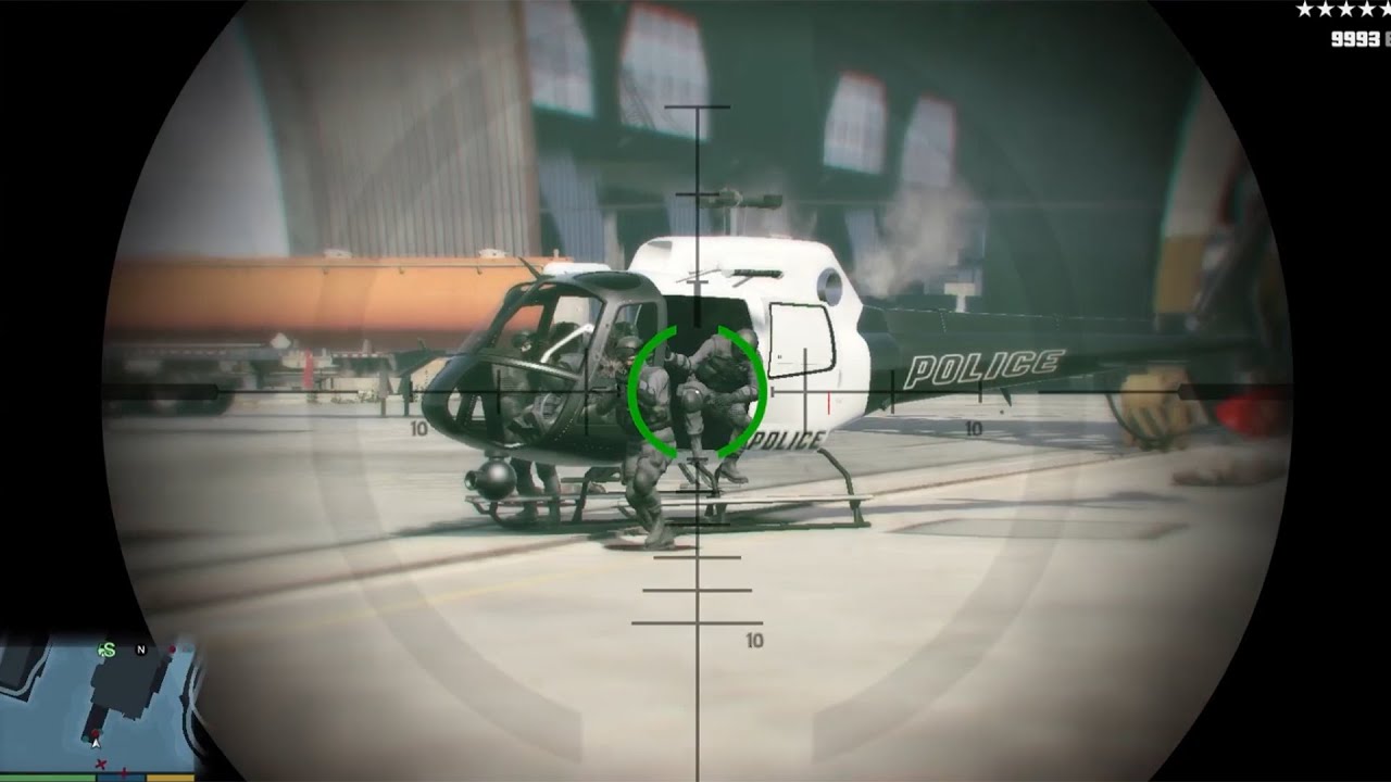 GTA 5  Shooting Sniper Police Helicopter | Gameplay Online