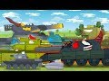 Huge Tanks on the battlefield. War tank cartoon for kids. Monster Truck children.