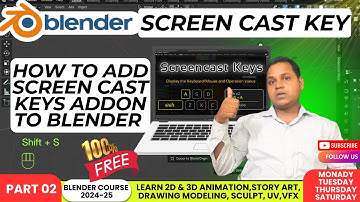 (155) Add Screencast Keys Addon to Blender || How to Activate Screencast Key Addon