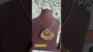 Budget Friendly Big Size Kundan Pendant Chain WhatsApp 7842720560 #jewellery #1gramgold #chain #sale