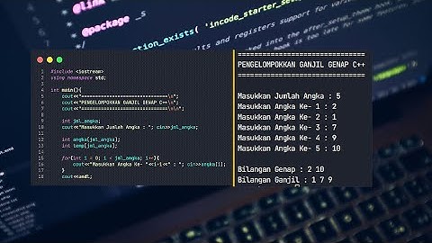 Menentukan Bilangan Ganjil Genap C++