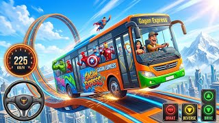 Impossible GT Bus Driving Tracks 3D - Superhero Bus Stunt Mega Ramps - Android GamePlay screenshot 3