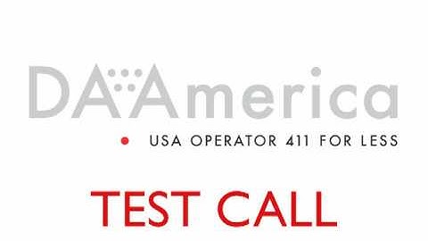 411 Directory Assistance Test Call 20090928