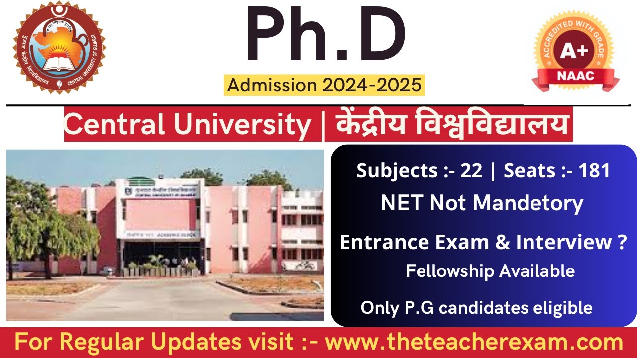 Central University PhD admission 2024 -25 || Latest PhD form || NET Not ...