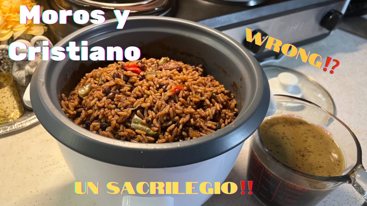Кубинская черная фасоль и рис /Congri / Moros y Cristianos / (Как получить более темный рис)