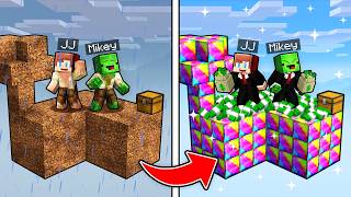 JJ and Mikey: From POOR To OP Skyblock Evolution in Minecraft...