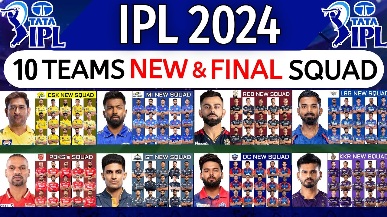 IPL 2024   All Teams New  Final Squad  All Teams Final Squad IPL 2024  IPL 2024 All Teams Squad 