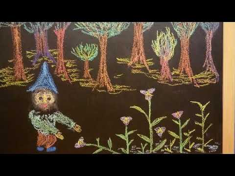 小地精樂普頭和被踩扁的紫羅蘭，摘自宇宙織錦出版《樂普頭》，唸、繪圖：阮粲