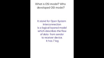 What is OSI MODEL ? Who developed OSI MODEL ? #shorts