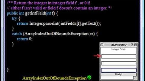 Exceptions 4. Example: a try-statement to handle subscript out of bounds