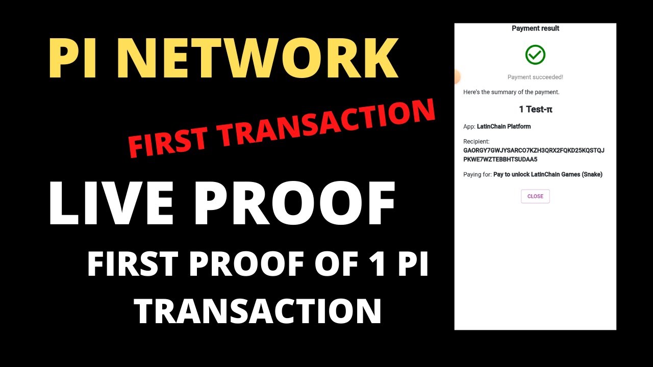 PI NETWORK FIRST TRANSACTION LIVE PROOF || 1 PI TRANSACTION SUCCESFULLY ...