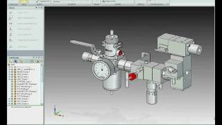 Bifold AXIS Pneumatic Manifold configurator using Solid Edge Automation