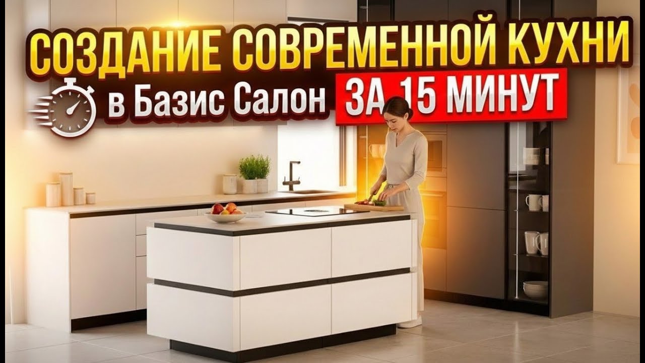 Создание современной кухни в Базис Салон за 15 минут