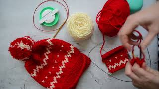 Шапка спицами, жаккард JIINGLE BELLS HAT 2 часть Шапка спицами, жаккард JIINGLE BELLS HAT 2 часть