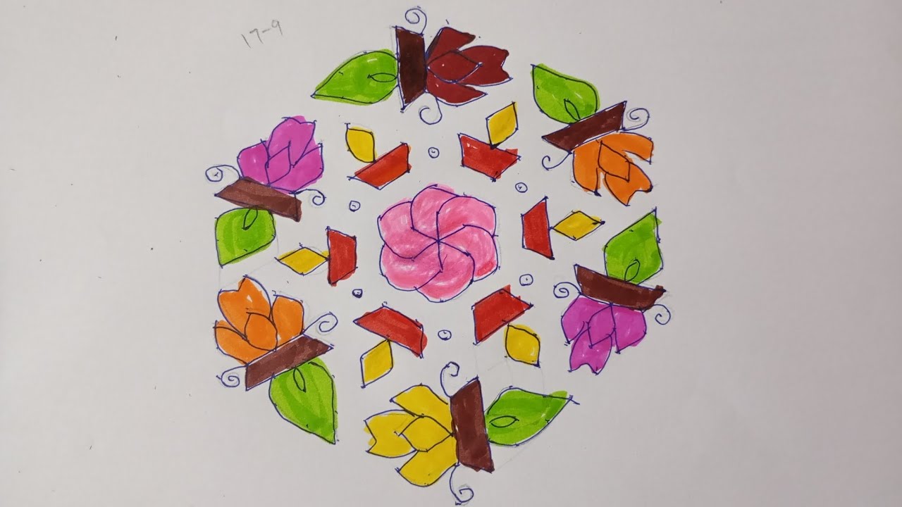 Rangoli 17*9 dots 
