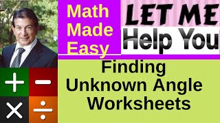 Finding Unknown Angle Worksheets