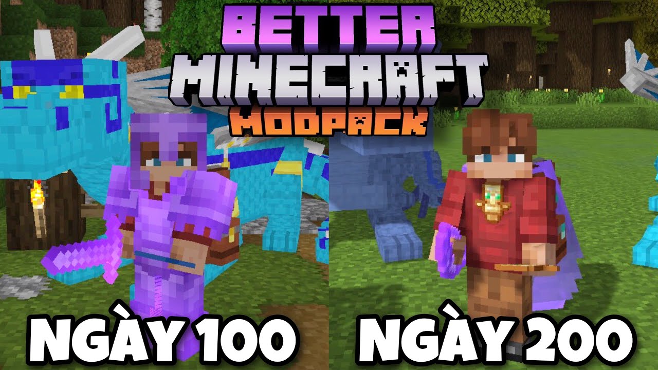 Tóm Tắt 200 Ngày BETTER Minecraft Sinh Tồn Siêu Khó !!