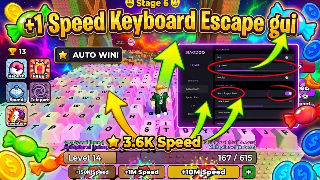 *NEW* +1 SPEED KEYBOARD ESCAPE SCRIPT (AUTO WINS, FLY, AUTO COMPLETE ...