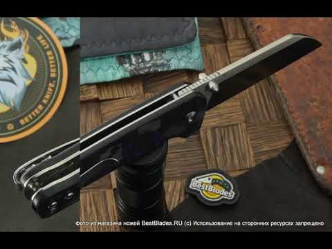 Складной нож QSP Knife Penguin QS130-TBL, сталь D2, рукоять карбон/ G-10
